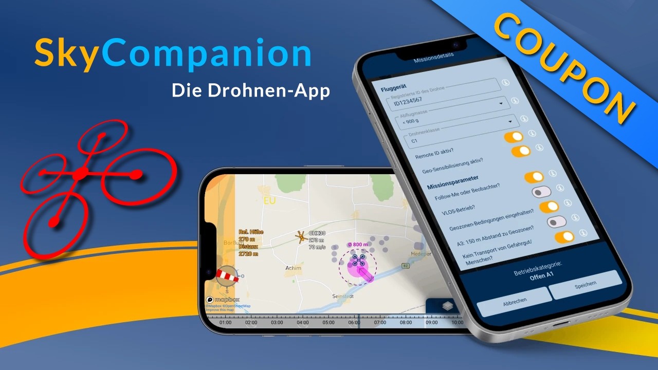 Die beste Drohnen-App? SkyCompanion: Geo-Zonen - Wetter - NOTAM -Drohnen-Karte - Anleitung und Test