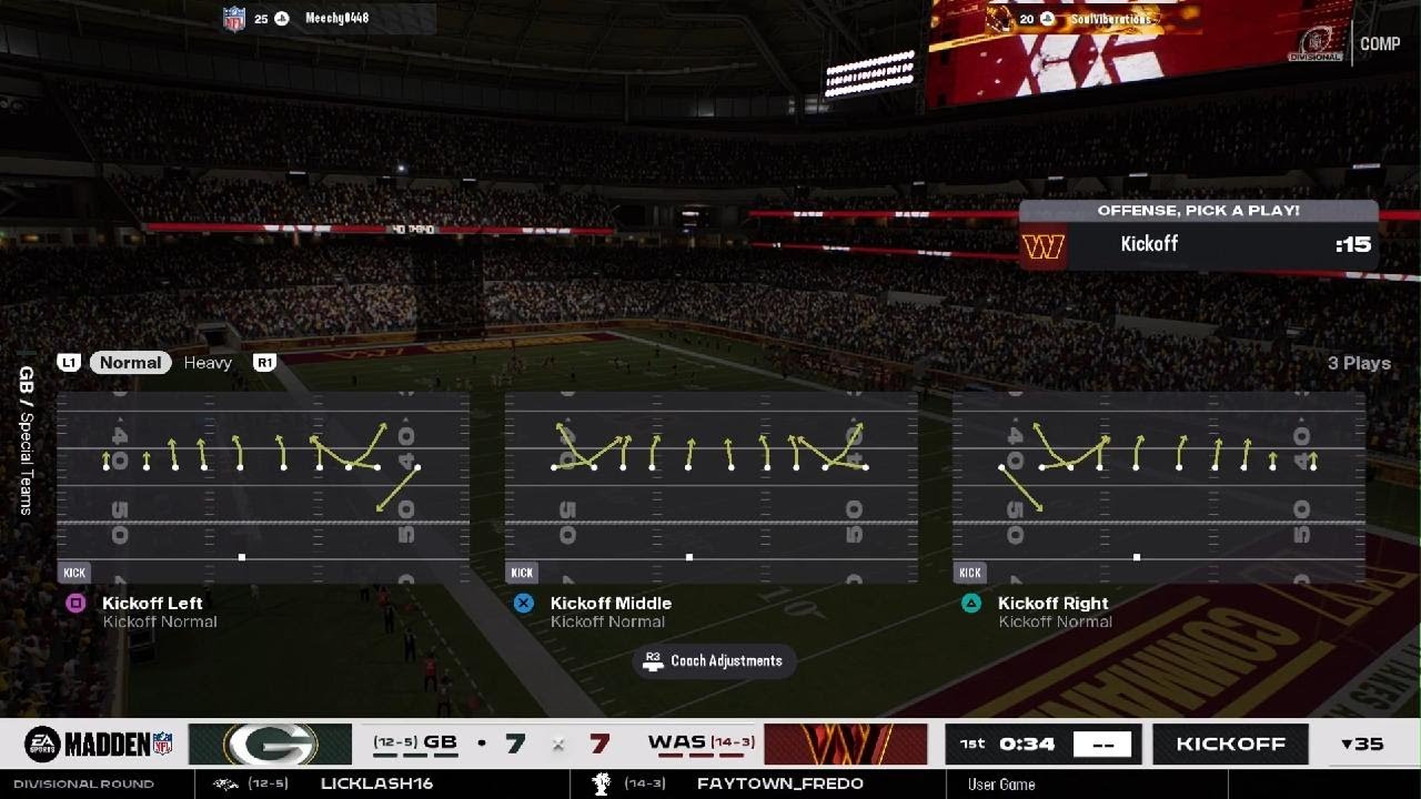 NHB playoffs Divisional round Packers vs Commanders!