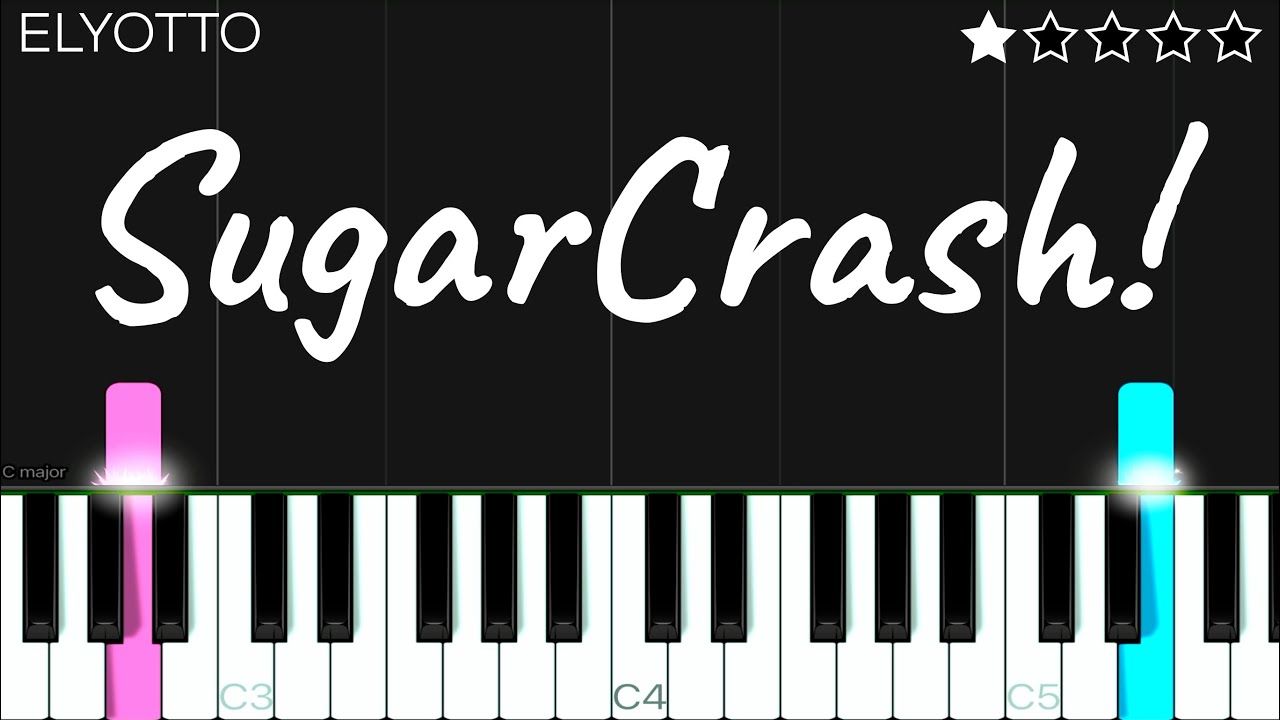 ElyOtto - SugarCrash! | EASY Piano Tutorial