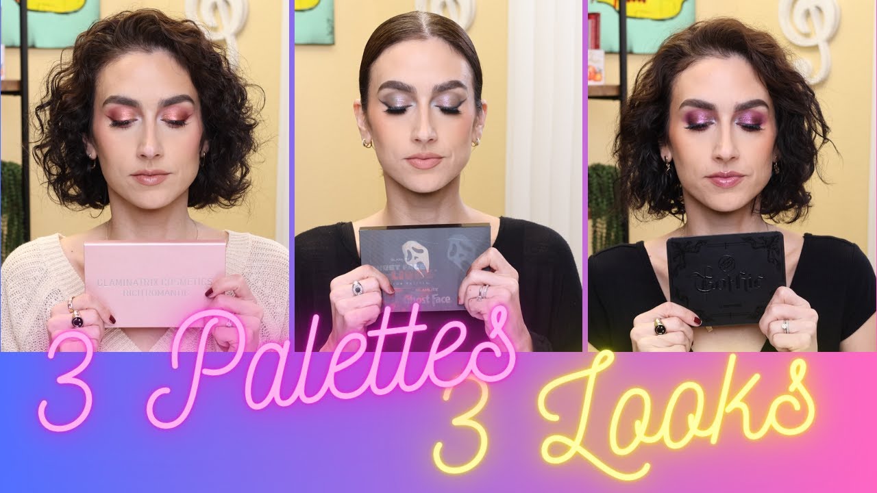 3 PALETTES, 3 LOOKS | Glamlite Ghost Face, Glaminatrix Rich Romantic & Cosmic Brushes Gothic!