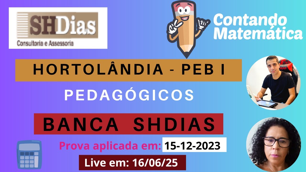 Prova HORTOLÂNDIA | Pedagógicos - Banca SHDIAS – Gabarito e Resolução