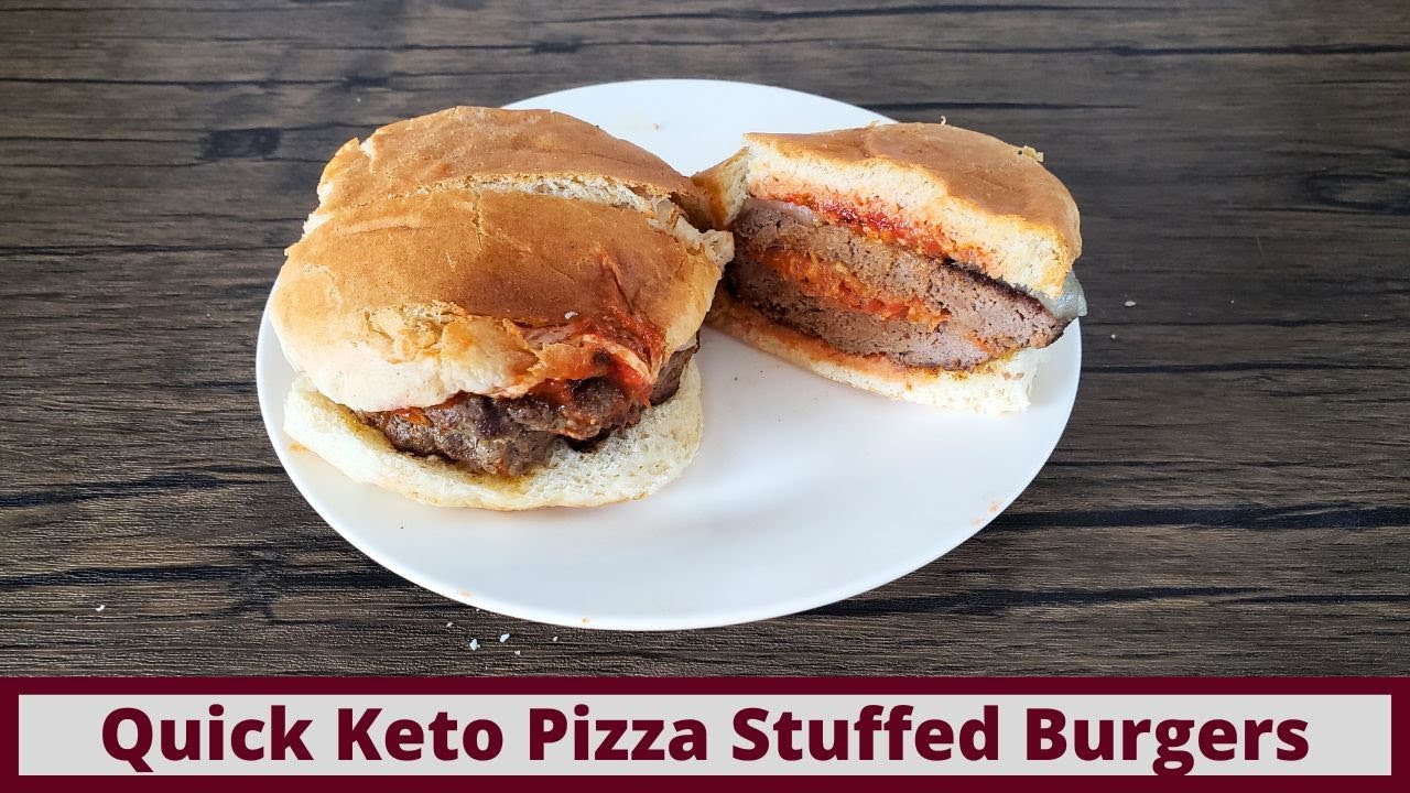 Quick And Delicious Keto Pizza Stuffed Burgers (Nut Free and Gluten Free)