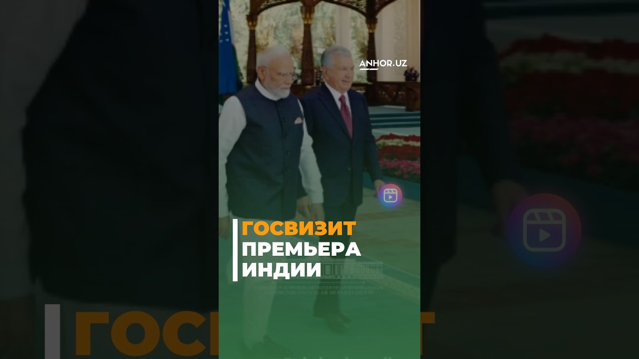 Mirziyoyev meets Narendra Modi at the Kuksaroy residence #Uzbekistan #India