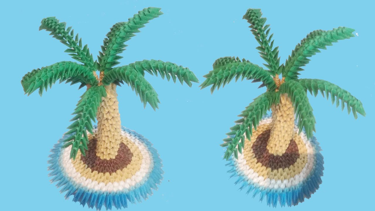 How to make 3d origami Palm Tree | Part 1