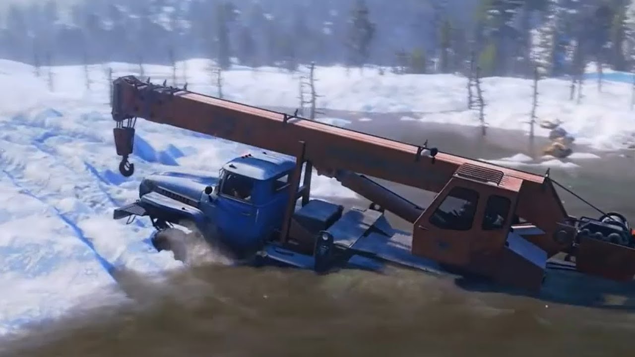 cars are trying to drive through a snow-covered swamp - BeamNG Drive #39