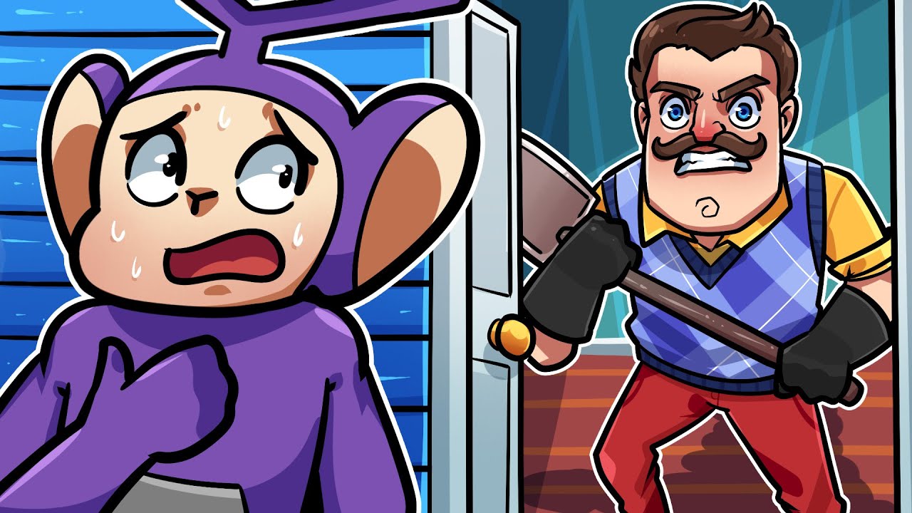 ESCAPE FROM NEIGHBOR! | Tinky Winky Plays: Hello Neighbor