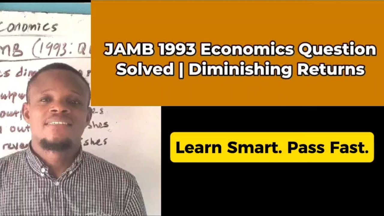 JAMB Diminishing Returns Question Solved in 2 Minutes | Marginal Product Explained
