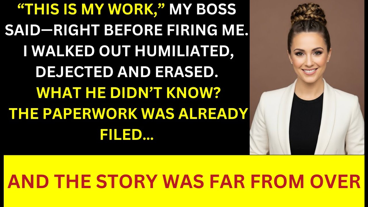 My Boss Took Credit for My Work and Fired Me the Same Day — He Didn’t Know What Was Already Filed...