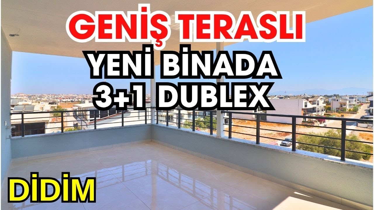 DİDİMDE SATILIK GENİŞ TERASLI 3+1 DUBLEX DAİRE