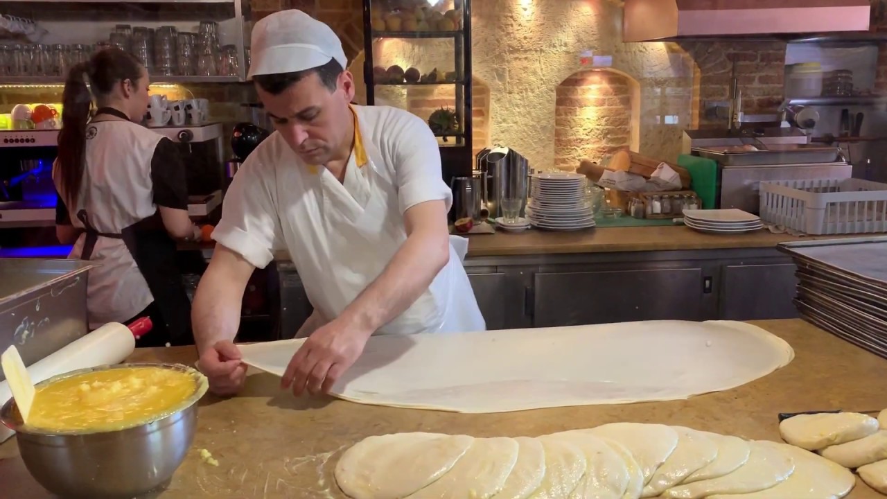 Hand Made Bougatsa - Athens Greece 🇬🇷