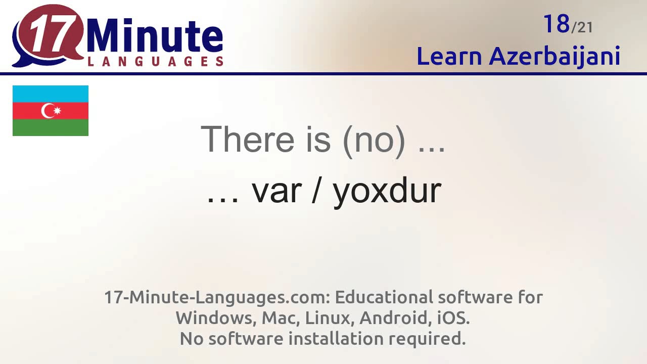 Learn Azerbaijani (free language course video)