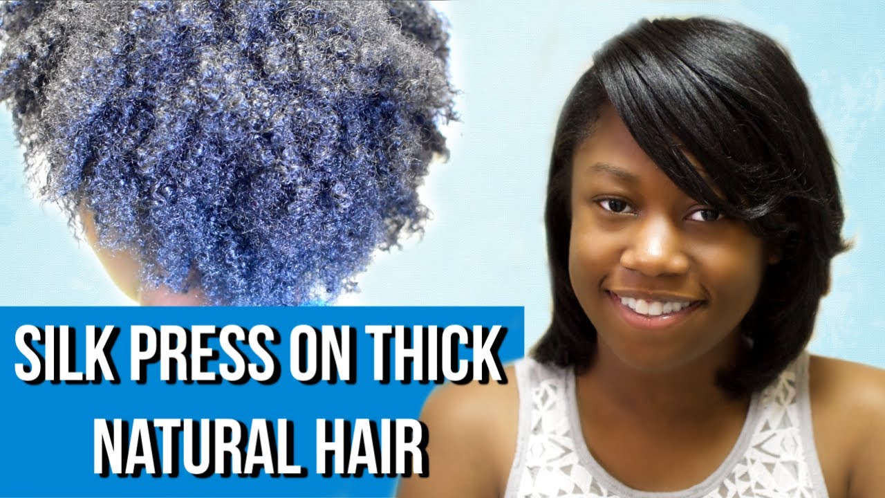 How To Do Silk Press On THICK Natural Hair At Home | A l &iacute; c i a