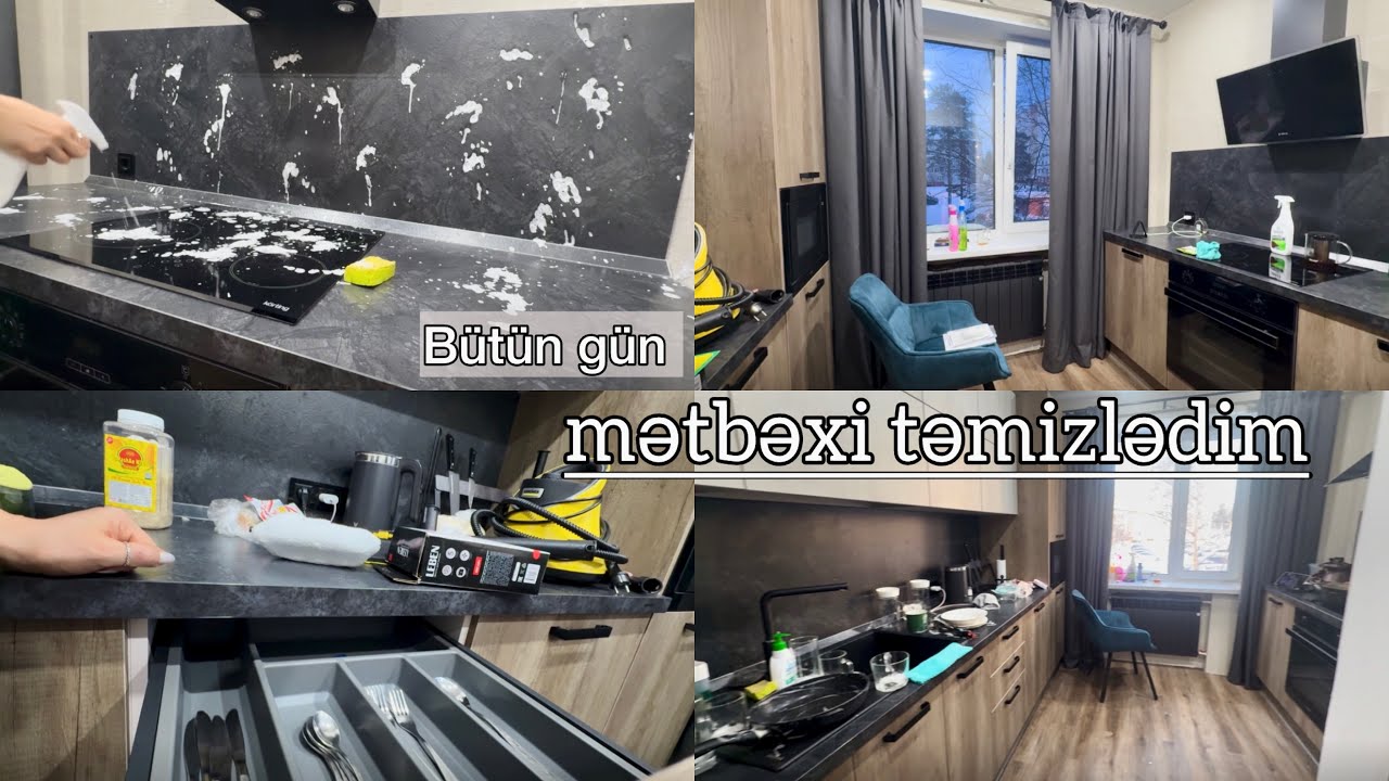 MƏTBƏXDƏ DƏRİN TƏMİZLİK🧼🧽Vlog Koqalım