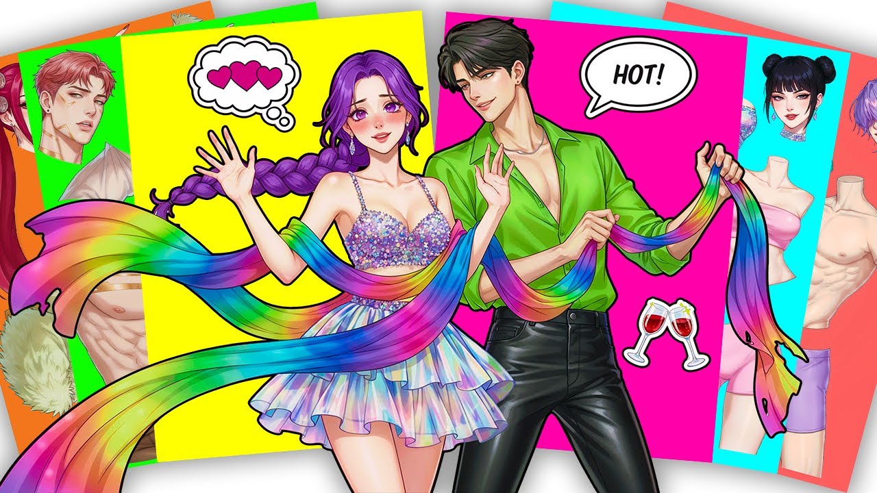 Love in full color! 🌈✨ HUNTRIX RUMI x SAJABOYS JINU - KPOP DEMON HUNTERS | Sticker Book DIY