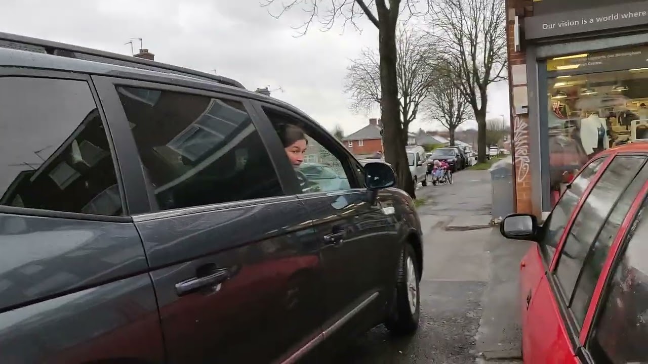 entitled disabled driver blocking wheelchair user by parking on pavement