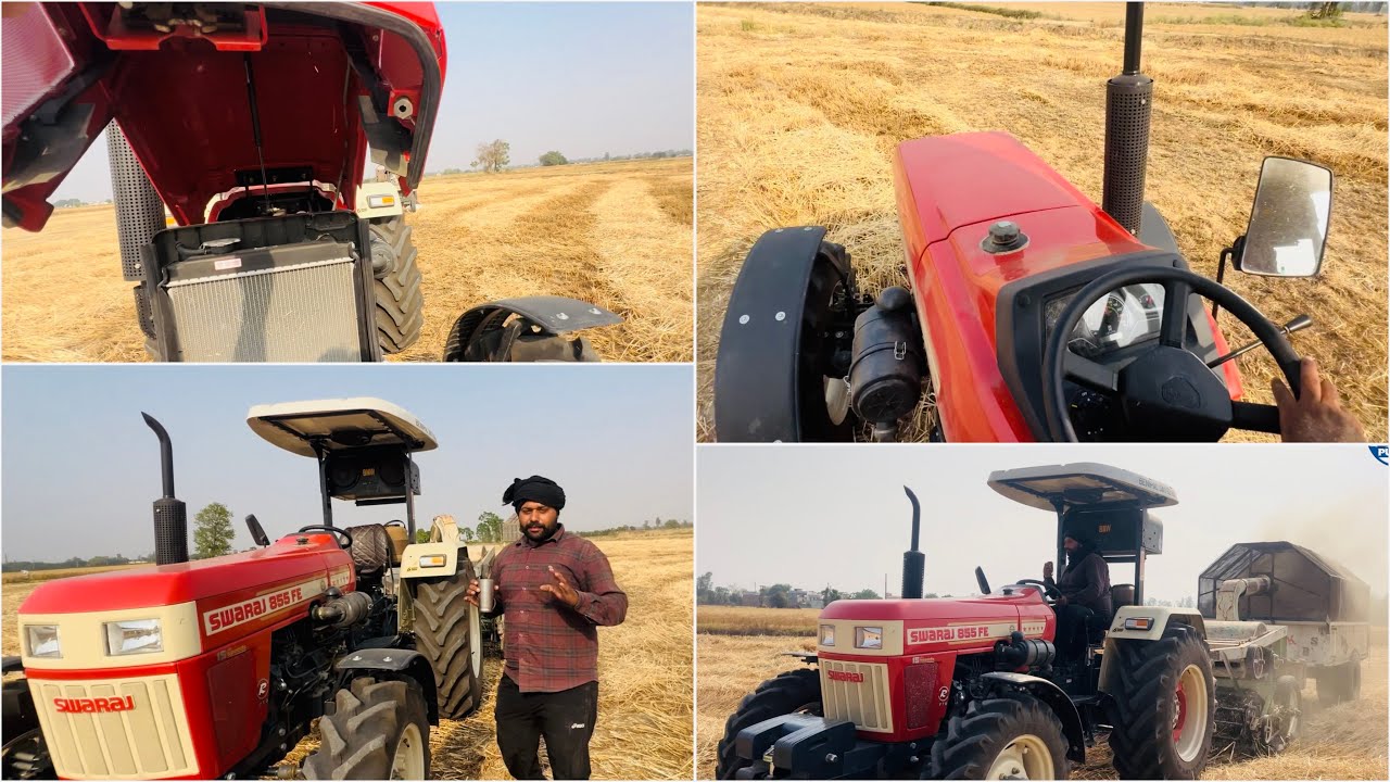 Holland ਬਦਲ ਕੇ Swaraj 855 ਚਲਾ ਤਾ ਰੀਪਰ ਤੇ • ਦੇਖੋ 4x4 ਦਾ ਕੀ ਫਰਕ ਆ • Punjabi Farmer