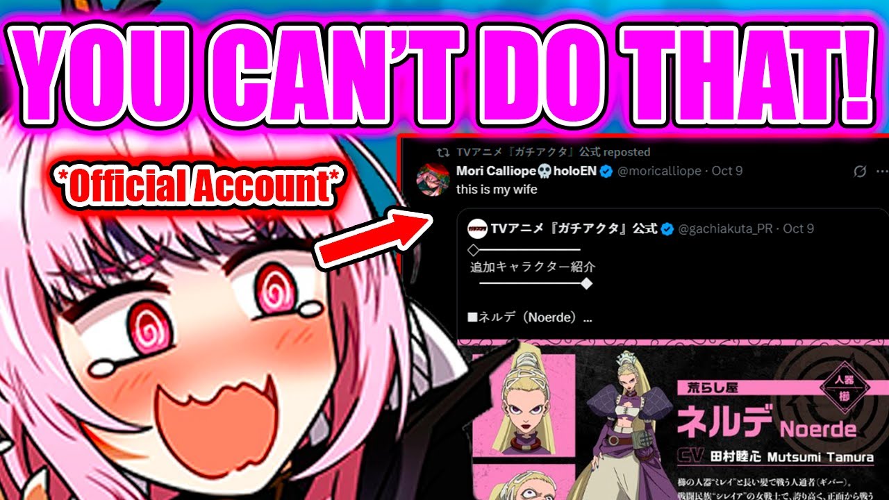 Calli Got Caught Off Guard When The Official Gachiakuta Account Retweeted Her Tweet…