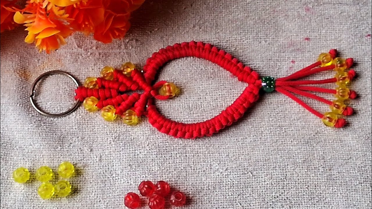 Key chain craft|Key chain DIY|Macrame new design|#crochet #macrame#easycraft #viral #craft #keychain