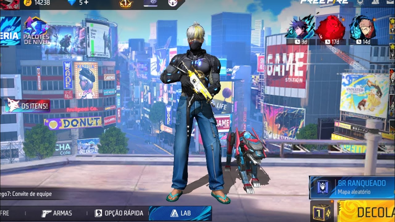 Mostrando minha conta do FREE FIRE 