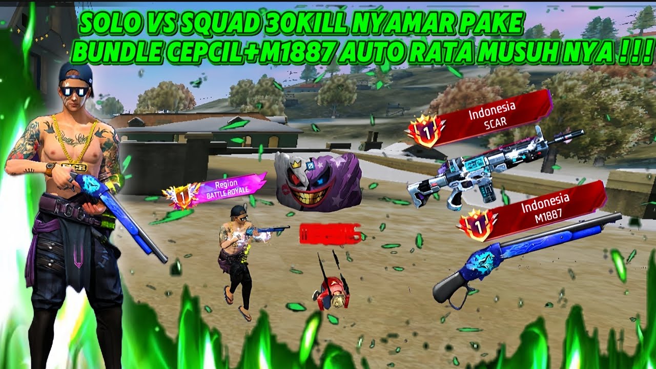 SOLO VS SQUAD 30KILL NYAMAR PAKE BUNDLE CEPCIL+M1887 AUTO RATA MUSUH NYA!!! 