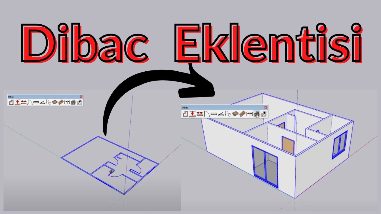 SketchUp Pro 2021 / Dibac Eklentisi - Otomatik duvarlar