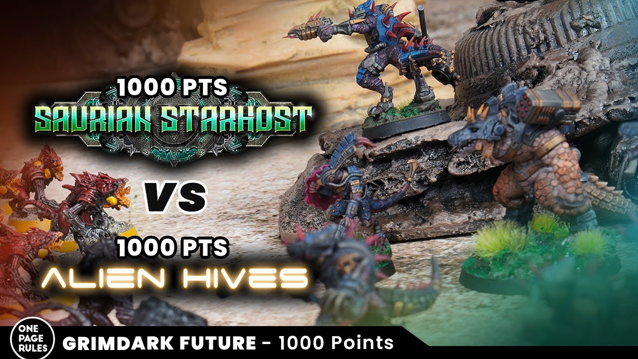 Crash Site Fight - STARHOST VS ALIEN HIVES - GRIMDARK FUTURE Battle Report [1000pts]