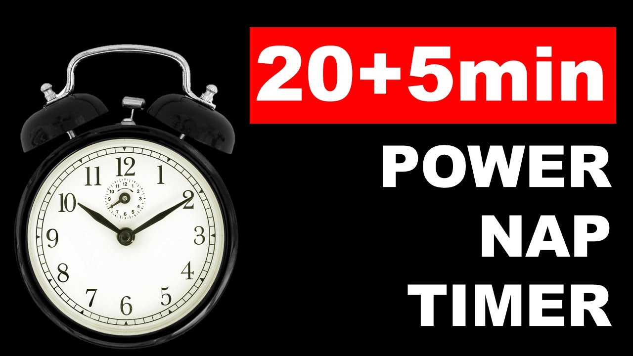 20+5 Minute Power Nap Timer ⏰ |  Silent Screen with Alarm 