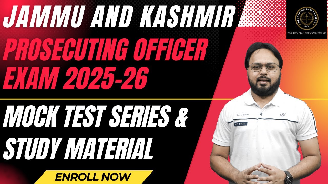 Jammu and Kashmir Prosecuting Officer Exam 2025| MOCK TEST SERIES | STUDY MATERIAL | MASTERPALN| DLC