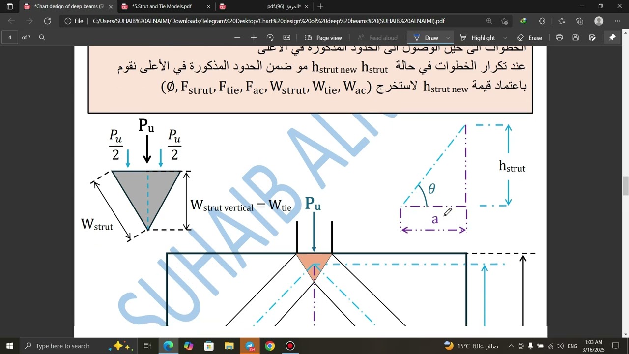Reinforced Concrete Design of Deep beams (ACI)  (خرسانة مسلحة تصميم الجسور العميقة  )