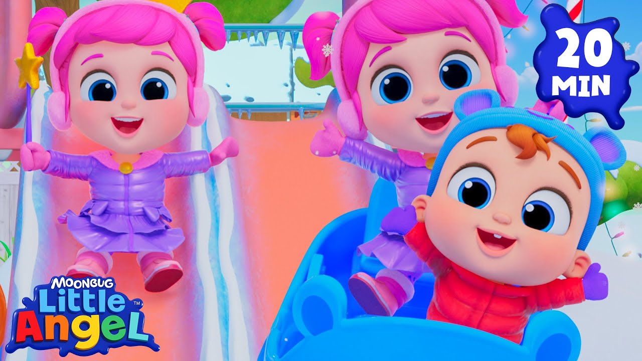 Winter Wonderland Playground ❄️ Jill’s Frozen Palace ⛄ Little Angel Kids Songs | Bingo and Baby John