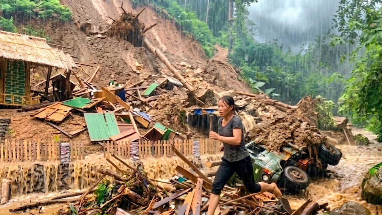 After the heavy rains, landslides and flash floods swept away all the property.