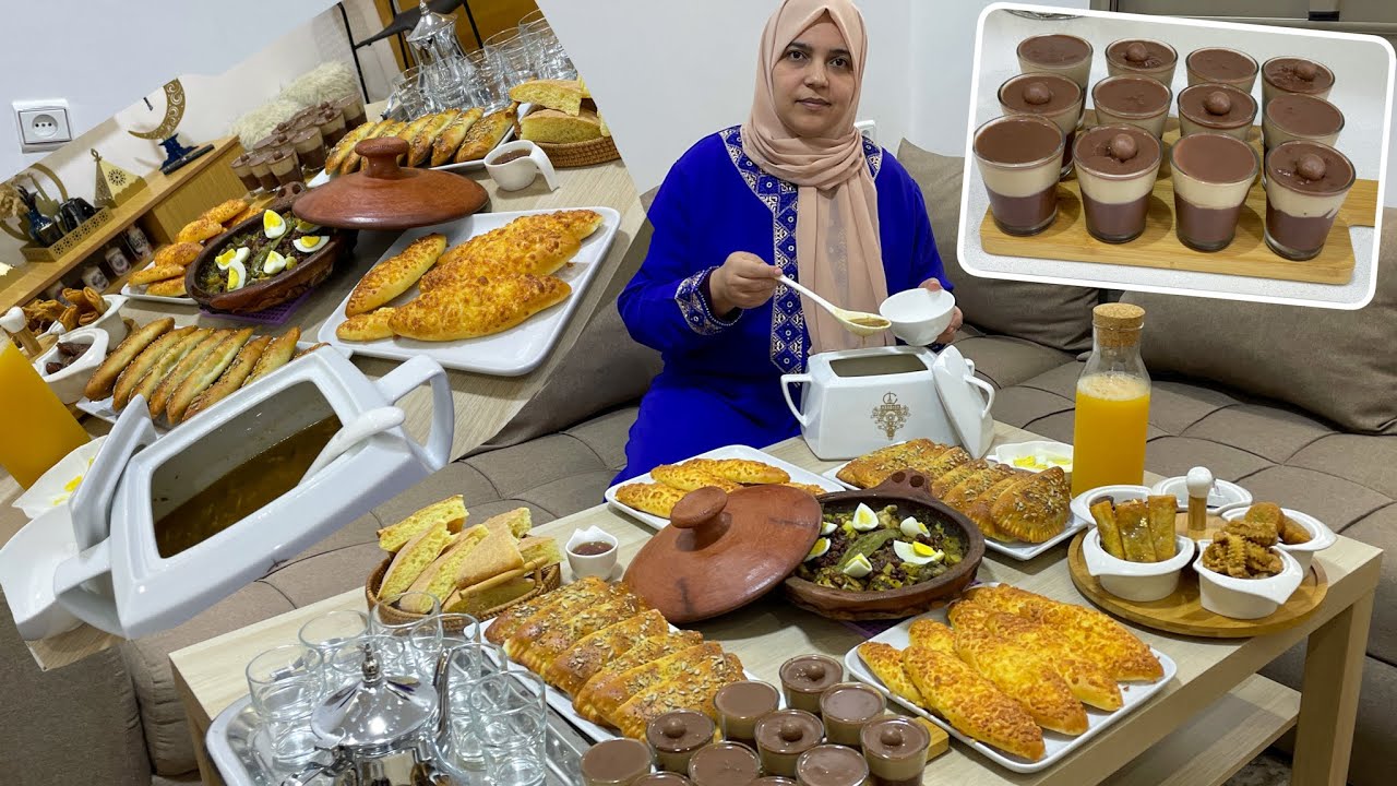 ثاني مائدة رمضان🌙 جبت ليك كلشي فطور عشاء و سحور تحلية مملحات طاجين الدجاج بالبصلة والزبيب…