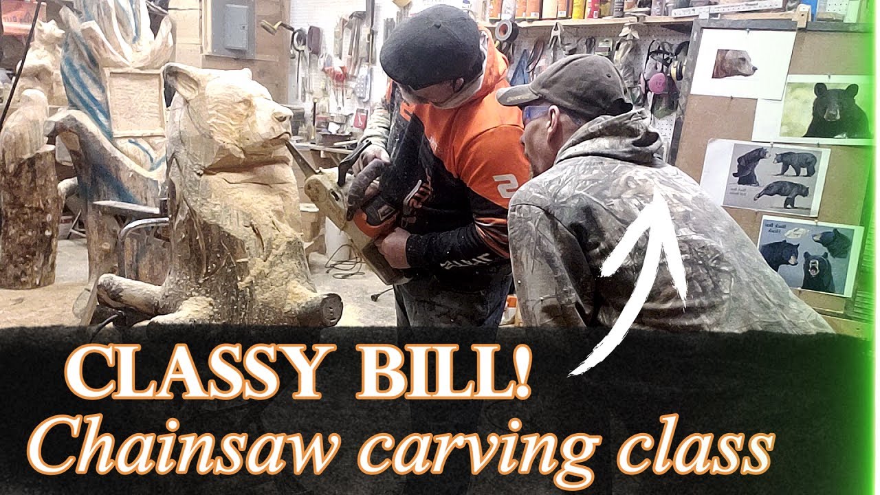 Classy Bill Chainsaw Carving class.