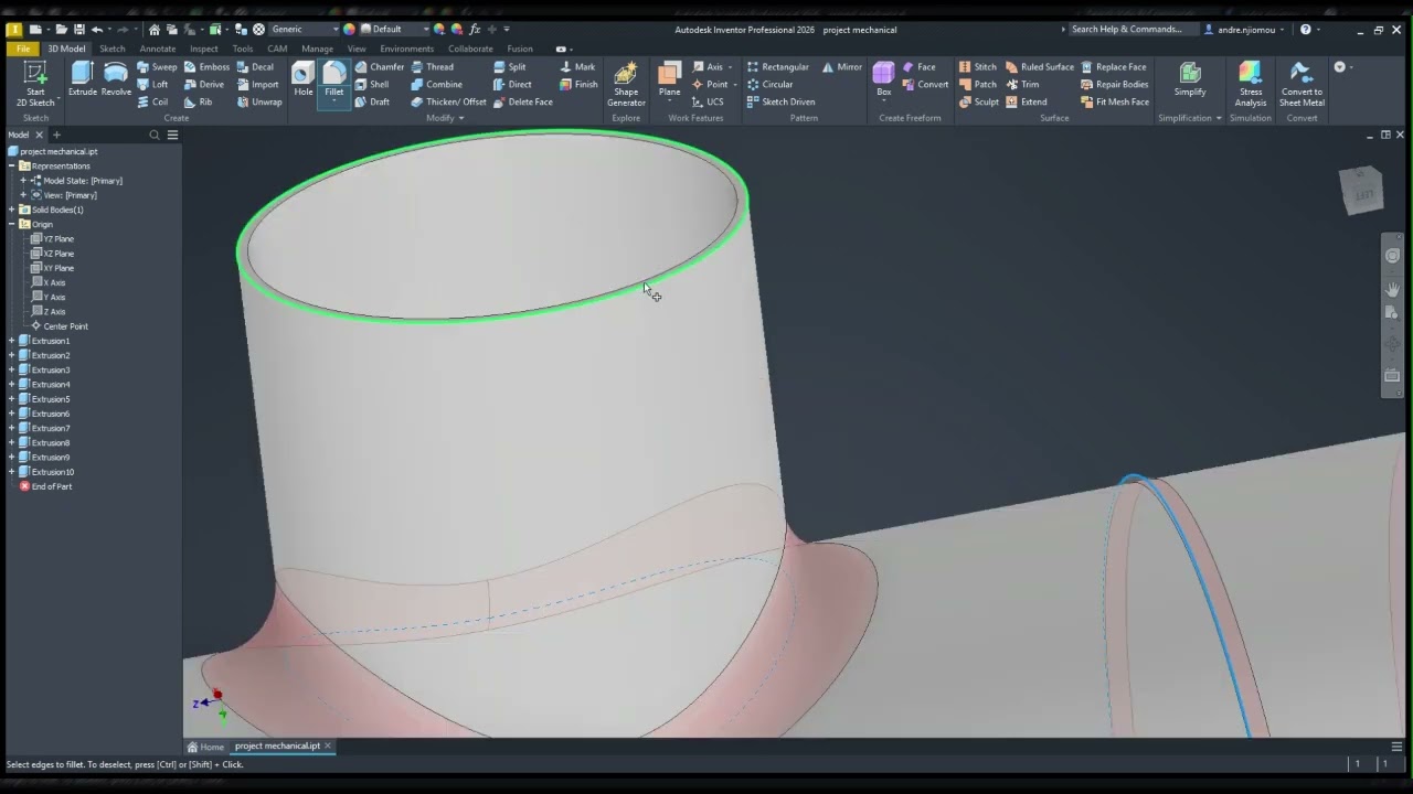 Project Mechanical 1 Using cad inventor 2026 part4