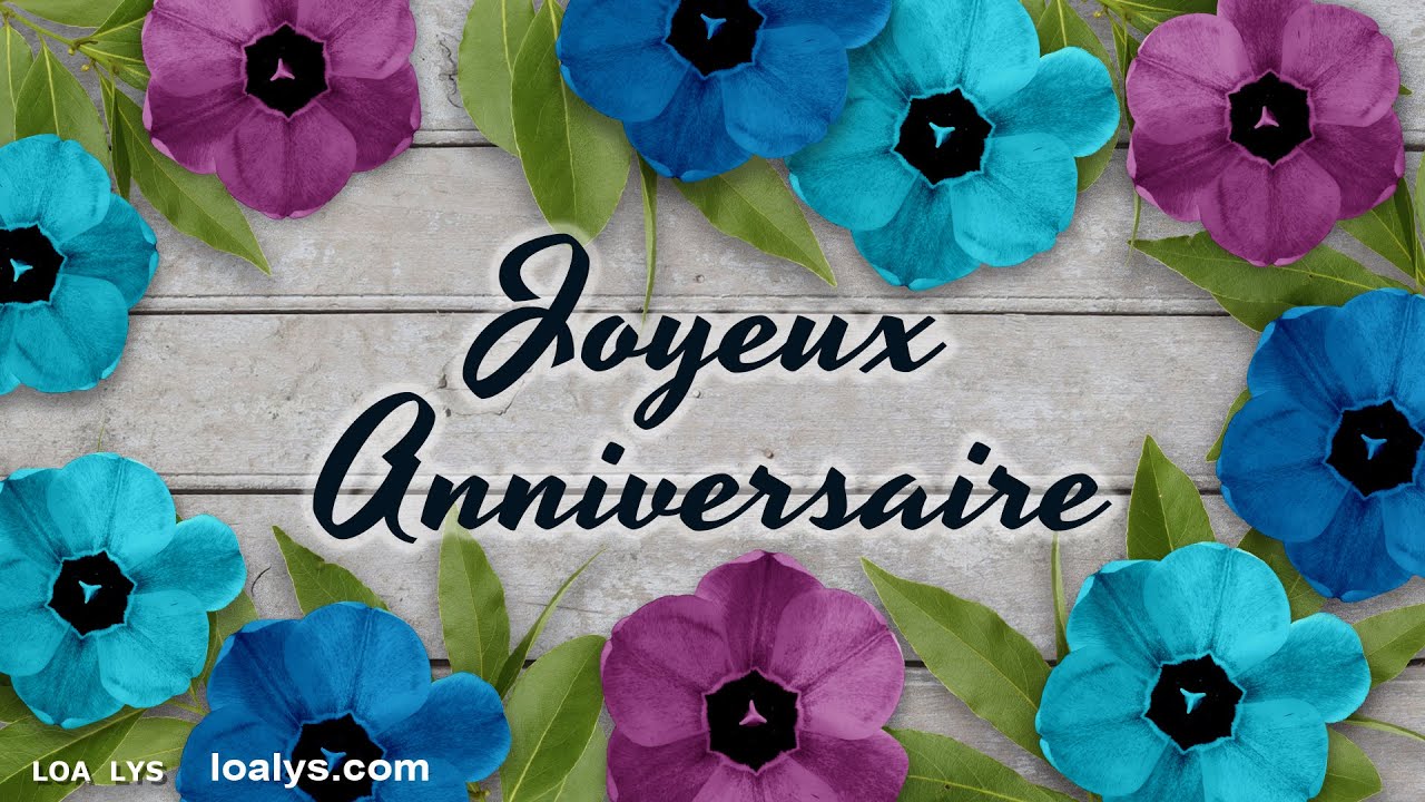 Joyeux Anniversaire - Jolie carte animée - nature - piano