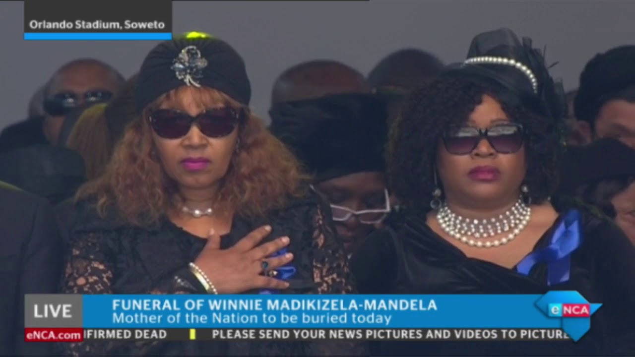 Winnie Mandela's Funeral commences with the singing of the National Anthem
