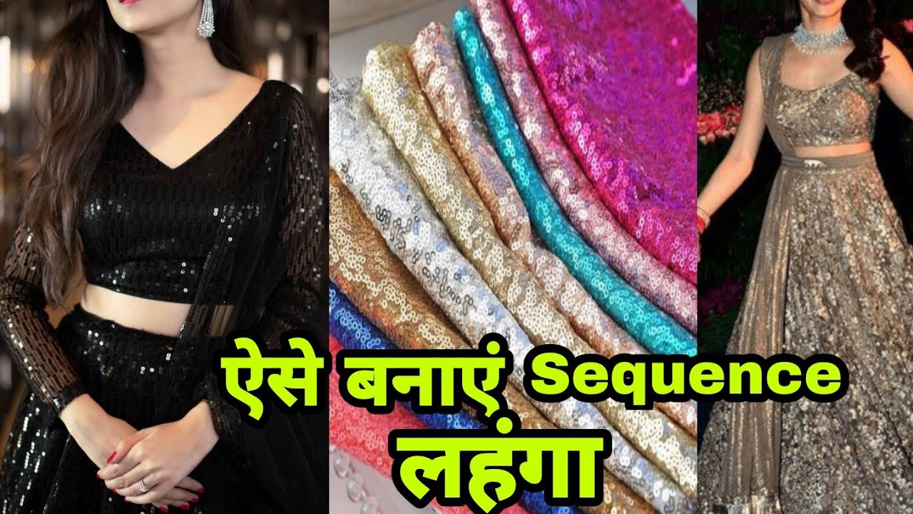 Trending sequence fabric Lehenga choli design || Shimmer Fabric Crop Top Lehenga/#sequins