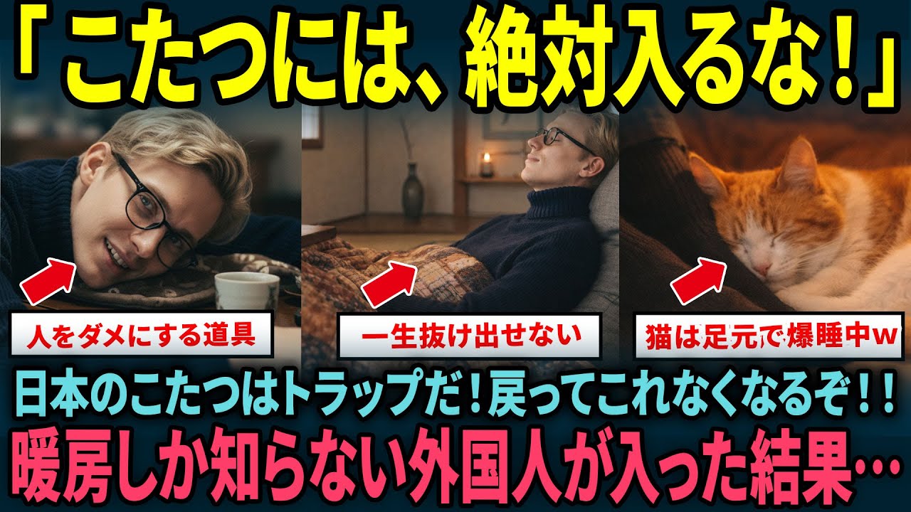 【海外の反応】「日本のコタツはヤバいトラップだ！」外国人が抜け出せず中毒になる気持ち良い禁断の暖房器具を知ってしまった…観光どころじゃないとSNSが騒然！