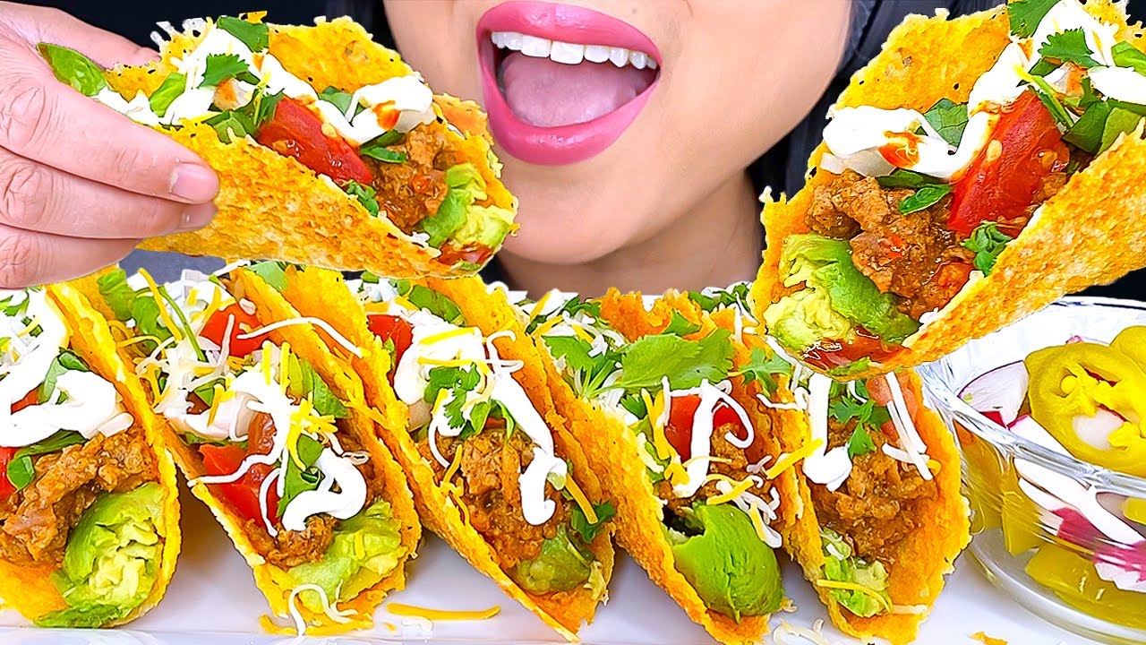 ASMR CRUNCHY CHEESY TACO PARTY MUKBANG | REAL EATING SOUNDS | ASMR Phan