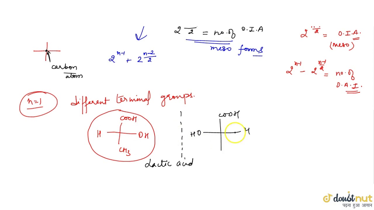 FORMULA FOR THE NUMBER OF OPTICAL ISOMERS