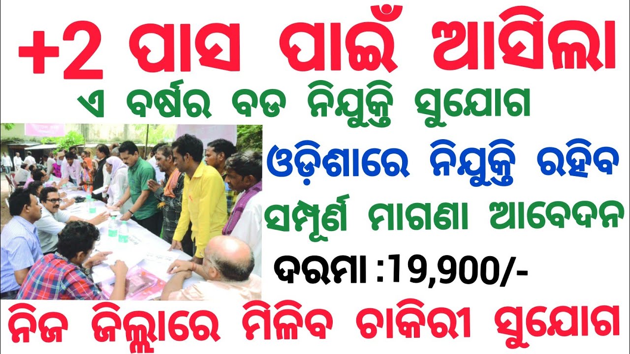 12th pass jobs in odisha ! Odisha govt jobs 2021! Odisha job alert 2021! free job alert 2021