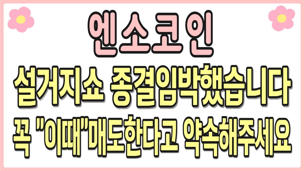 🌸엔소코인🌸설겨지쇼 종결임박했습니다. 꼭 