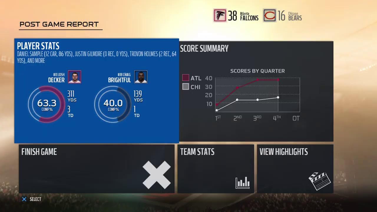 S9 W6 Falcons vs Bears