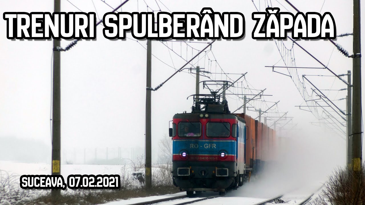 Trenuri spulberând zăpadă - Suceava - 07.02.2021