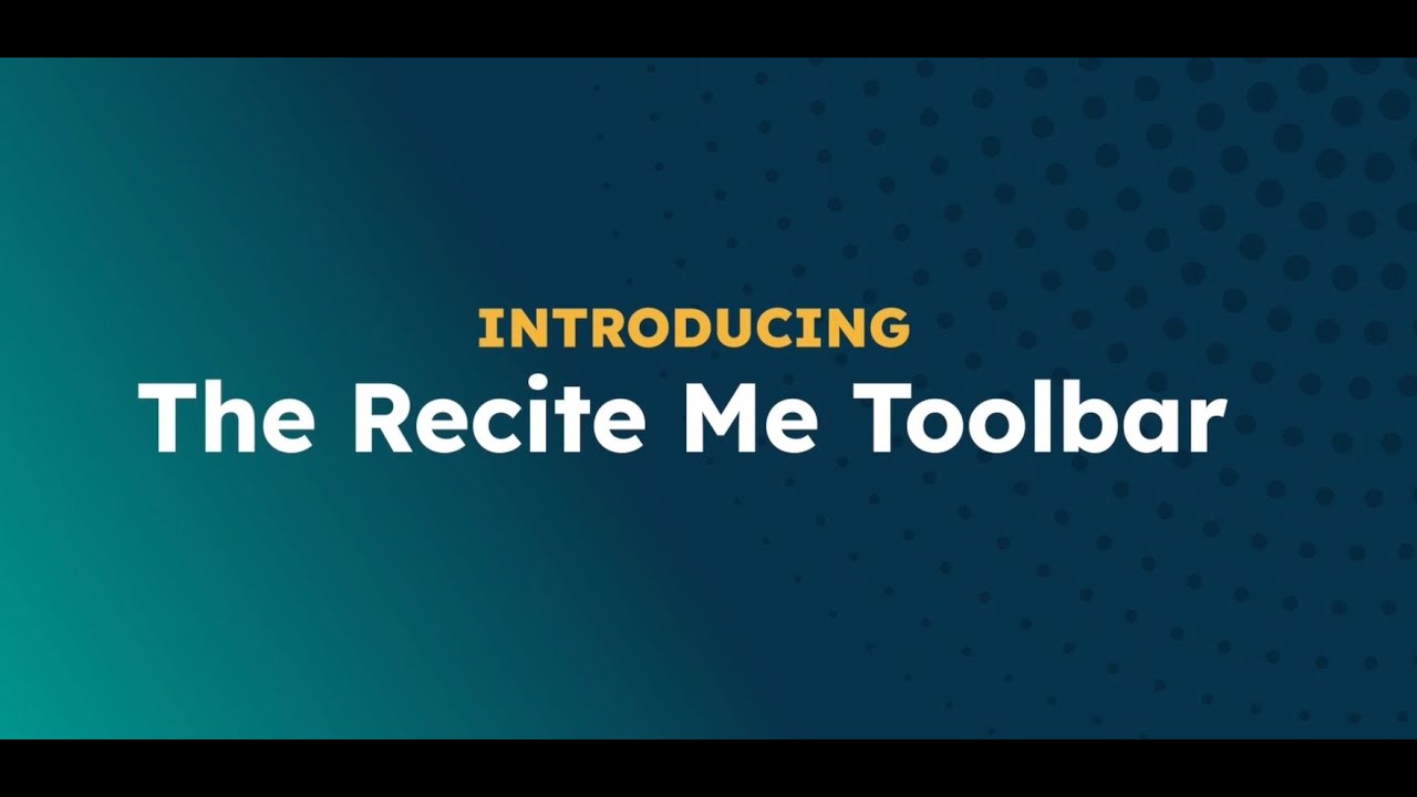 Recite Me toolbar Richmond Upon Thames College instructional video