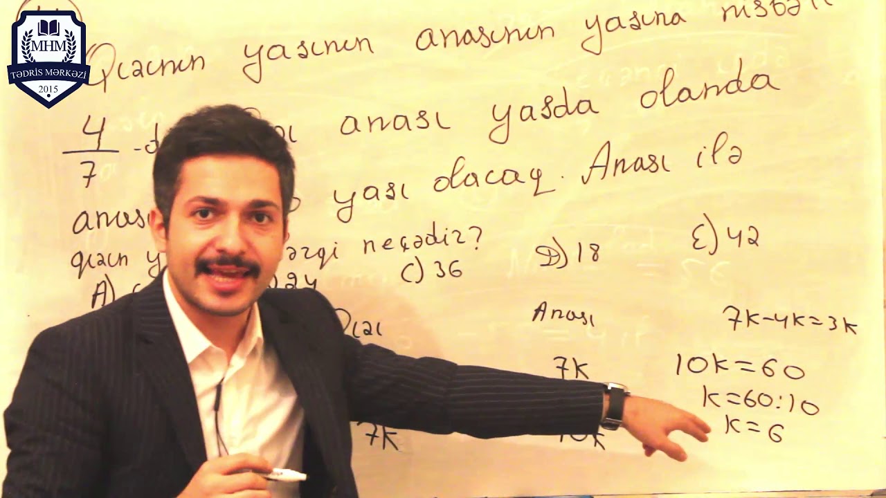 Yaş məsələləri. İmtahandan əvvəl mütləq izlə! Riyaziyyat - Elmin Əsgərzadə
