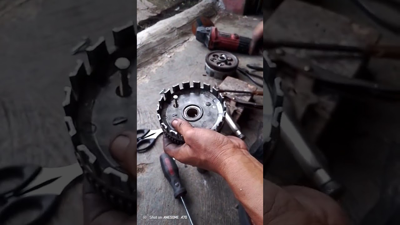 Cara buat paku Keling  pada rumah kopling sepeda motor