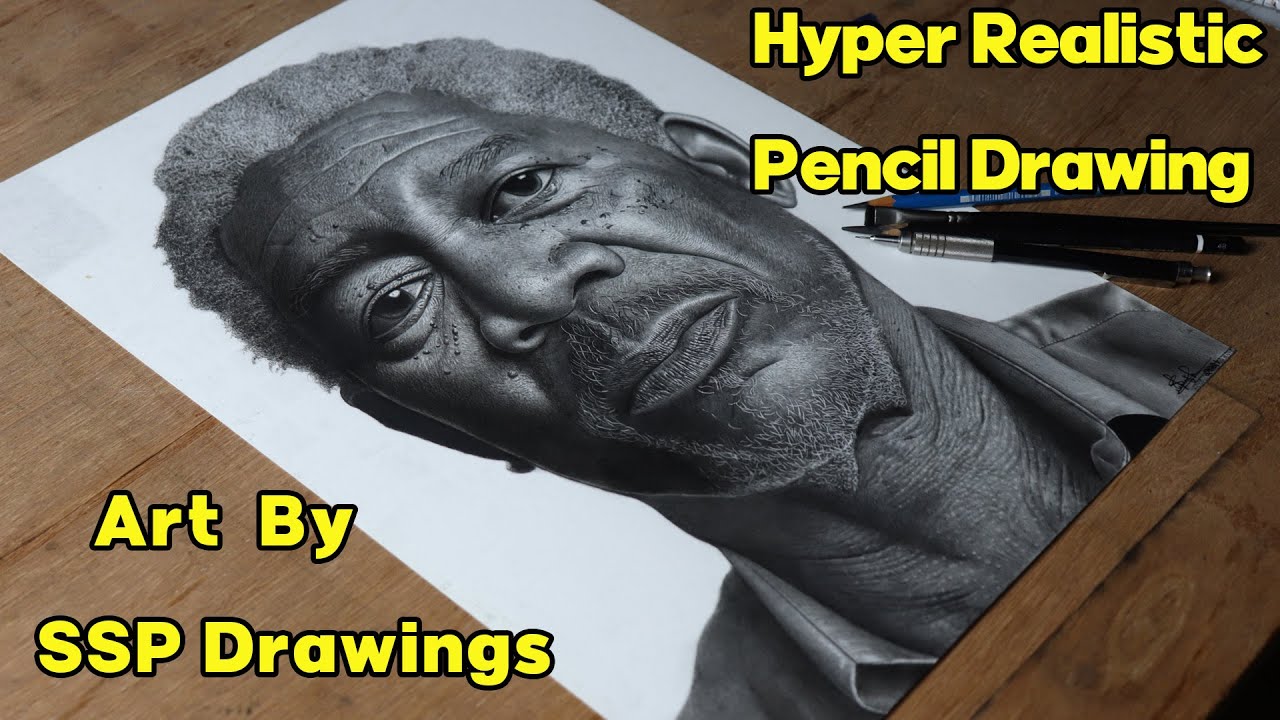 Hyper realistic Pencil Drawing - Morgan Freeman