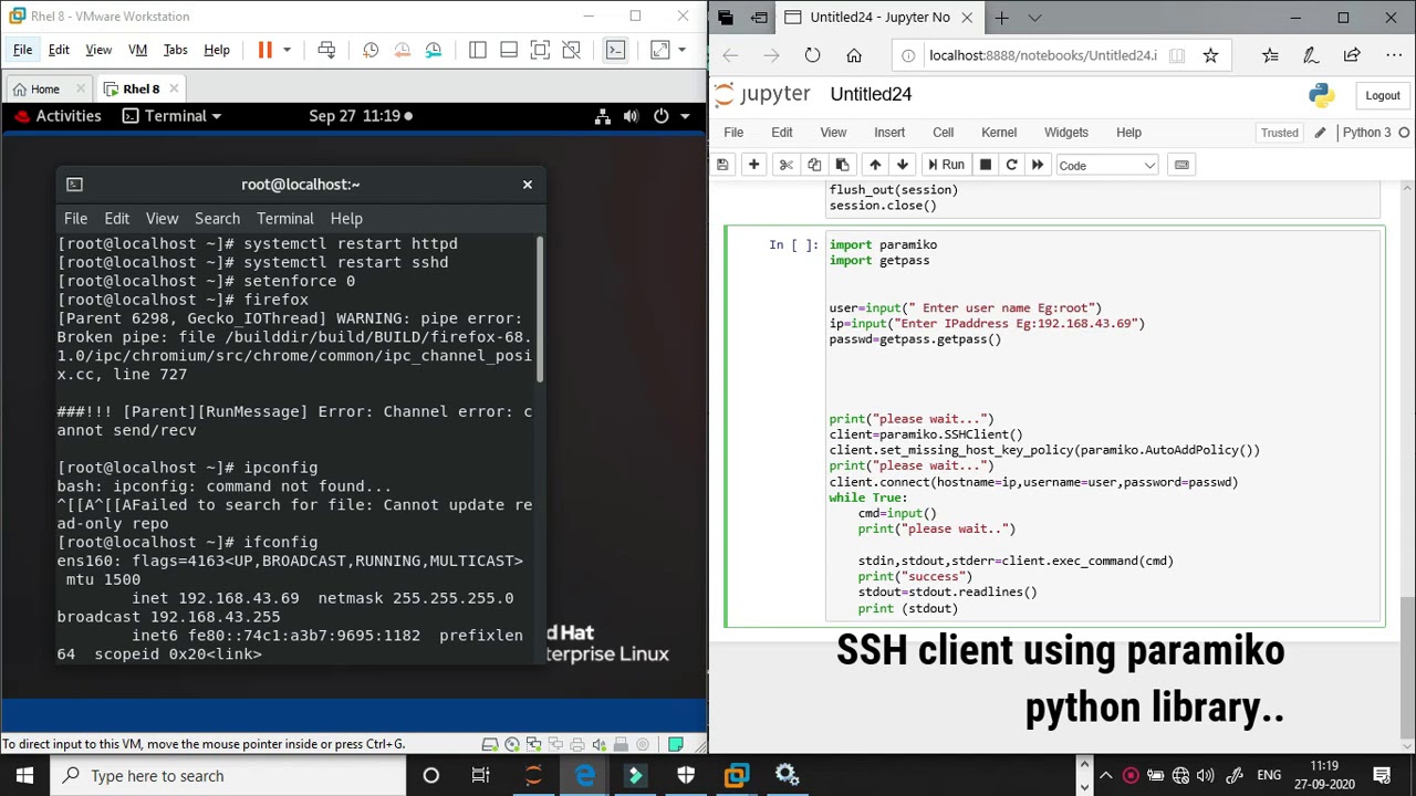 SSH client through python paramiko module