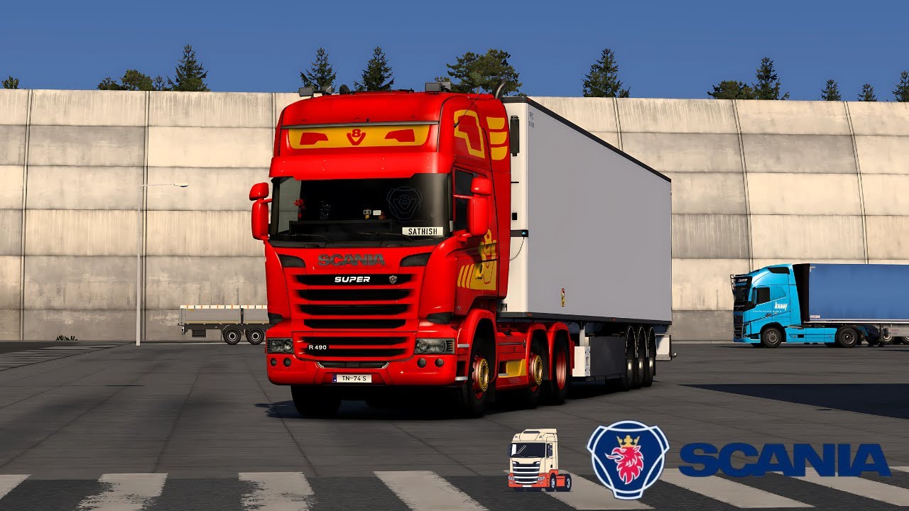 ETS2 | Scania R490 with DC13 6-Series Engine Sound | Realistic Truck Driving